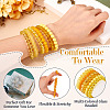 6Pcs 6 Styles 8mm Glass Round Beaded Stretch Bracelet Sets BJEW-TAC0020-5
