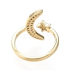 Brass Micro Pave Clear Cubic Zirconia Cuff Rings RJEW-F108-01G-3