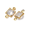 Brass Pave Clear Cubic Zirconia Connector Charms KK-Z121-06G-02-2