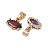Brass Micro Pave Cubic Zirconia Birthstone Charms KK-P331-01G-M-2