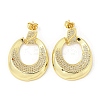 Oval Rack Plating Brass Micro Pave Cubic Zirconia Dangle Stud Earrings EJEW-F331-21G-1