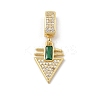 Brass Micro Pave Cubic Zirconia European Dangle Pendants KK-U047-19G-01-1