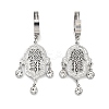 Hollow Hamsa Hand 304 Stainless Steel Dangle Earrings EJEW-L283-079P-1