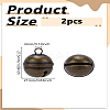 2Pcs Brass Bell Pendants KK-LP0004-23-2