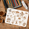 Plastic Drawing Painting Stencils Templates DIY-WH0396-483-3