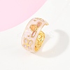 304 Stainless Steel Enamel Adjustable Cuff Rings for Women LS-RJEW-A074-05G-2