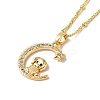 Brass Micro Pave Clear Cubic Zirconia Pendants Necklaces NJEW-K269-05G-12-1