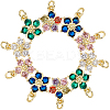 10Pcs Brass Clear Cubic Zirconia Pendants ZIRC-HS0001-19-1