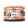 6Pcs 6 Styles Halloween Handmade Polymer Clay Beaded Stretch Bracelets Sets BJEW-TA00490-1