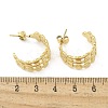 Ion Plating(IP) 304 Stainless Steel C-Shaped Stud Earrings for Women EJEW-A119-15G-5