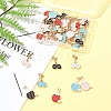40Pcs 8 Styles Alloy Enamel Pendants ENAM-FS0002-54-7