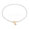 1Pc Brass Clear Cubic Zirconia Letter Pendant Necklaces NJEW-LP0001-32M-1