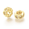 Hexagon Brass Micro Pave Clear Cubic Zirconia European Beads KK-Z156-01G-02-1