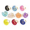 Brass Enamel Adjustable Cuff Rings for Women RJEW-G357-01B-4