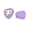 Crystal Rhinestone Heart Stud Earrings with 925 Sterling Silver Pins for Women MACR-S275-038B-3