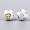 600Pcs Plating Acrylic Beads PACR-LP0001-01-2