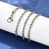 Non-Tarnish 304 Stainless Steel Rope Chain Necklaces X-STAS-M174-014P-B-2