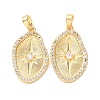 Brass Micro Pave Clear Cubic Zirconia Pendants X-KK-A304-13G-1