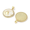 Brass Micro Pave Clear Cubic Zirconia Pendants KK-L213-010G-08-2