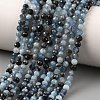 Natural Devil Blue Aquamarine Beads Strands G-K376-A06-4mm-1