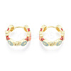 Colorful Enamel Flower Wrap Hoop Earrings EJEW-N011-104LG-3