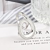 Brass Micro Pave Clear Cubic Zirconia Cuff Rings for Women Men RJEW-Z080-04P-3
