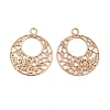 Long-Lasting Plated Brass Filigree Charms KK-K336-22KCG-1