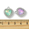 UV Plating Alloy with Mixed Color Glass Rhinestone Pendants FIND-B039-05P-3