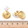 Shell Shape 304 Stainless Steel Acrylic Imitation Pearl Dangle Stud Earrings EJEW-B156-11G-5