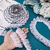 8 Yards Polyester Pleated Lace Trim OCOR-WH0080-87A-3