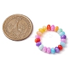 Rondelle Dyed Natural Freshwater Shell Beaded Stretch Rings for Women RJEW-JR00741-3