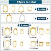 96Pcs 24 Styles  Brass Open Back Bezel Sew on Prong Settings KK-CA0003-16-2