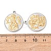 304 Stainless Steel Pendants STAS-G385-07GP-3