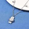304 Stainless Steel Polymer Clay Rhinestone Rctangle Pendant Necklaces NJEW-U023-02P-2