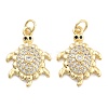 Brass Pave Clear Cubic Zirconia Pendants KK-U009-12A-G-1