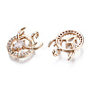 Brass Micro Pave Clear Cubic Zirconia Charms KK-S359-094-RS-3