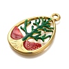 Ion Plating(IP) 304 Stainless Steel Enamel Pendants STAS-I313-03C-2