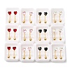 304 Stainless Steel Heart Stud Earrings EJEW-F396-04B-G-2