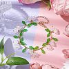 Flower Glass & Acrylic Charm Bracelets BJEW-JB10442-2