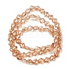 Electroplate Transparent Glass Beads Strands GL-CBA7A17-02A-06-4