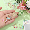 8Pcs 2 Colors Glass Seed Beads & Resin Pendants PALLOY-CA00038-3