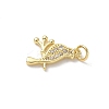 Brass Micro Pave Clear Cubic Zirconia Pendants KK-B155-09G-2