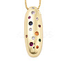 Brass Micro Pave Cubic Zirconia Letter Pendant Necklaces LS-KK-Z069-01G-I-1