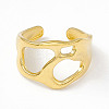 Ion Plating(IP) 304 Stainless Steel Wide Hollow Open Cuff Ring for Women LS-RJEW-G275-03G-2