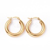Iron Plating(IP) 304 Stainless Steel Chunky Hoop Earrings for Women EJEW-G298-09G-1