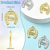6Pcs 2 Colors Brass Micro Pave Cubic Zirconia Pendants KK-CJ0003-39-2