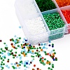 8000Pcs 10 Style 12/0 Frosted & Opaque Glass Seed Beads SEED-YW0001-46-6