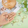 5Pcs 5 Colors Alloy Enamel Pendant Keychains KEYC-HY0001-01-3