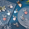 8Pcs 4 Colors Heart Natural Gemstone Pendant Decoration HJEW-CA0001-23-4