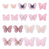 36Pcs 9 Style Butterfly Organgza Lace Embroidery Ornament Accessories DIY-BT0001-49-1